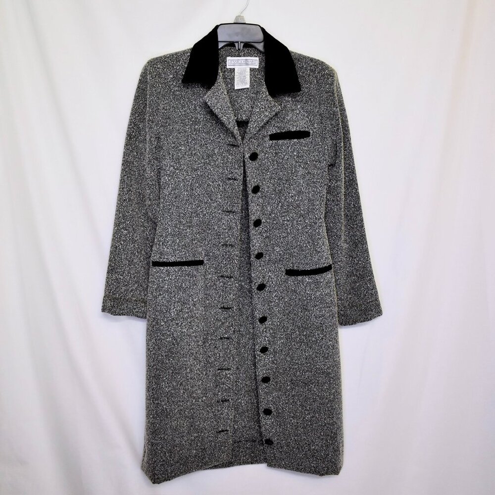 Vintage grey & black tweed overcoat